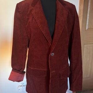 Men's Corduroy Blazer in Rich Rust